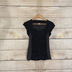 Anthropologie Postage Stamp Polka Dot Blouse